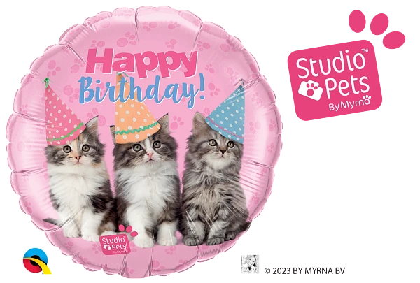 Birthday Kittens Foil Balloon