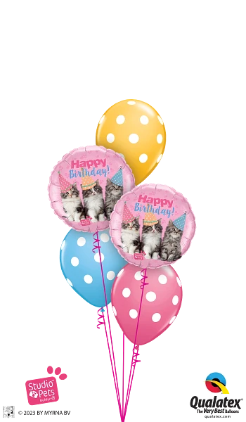 Birthday Kittens Foil Balloon