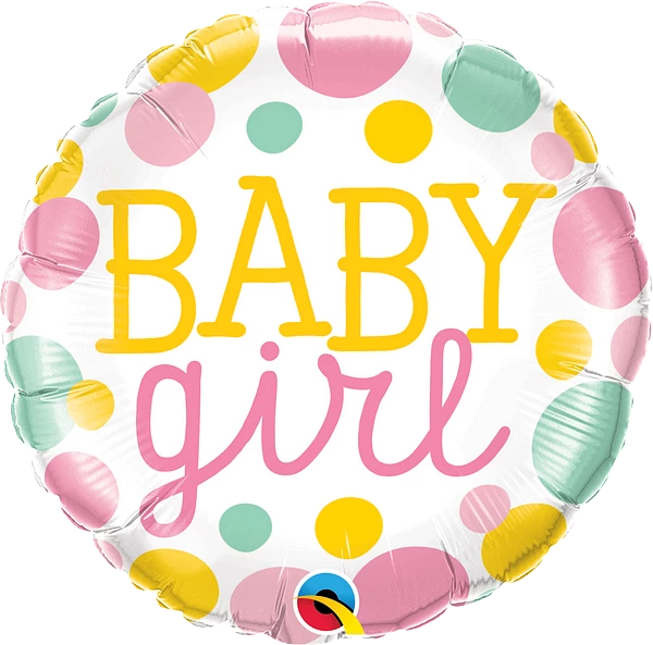 Baby Girl Dots Foil Balloon