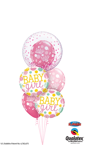 Baby Girl Dots Foil Balloon