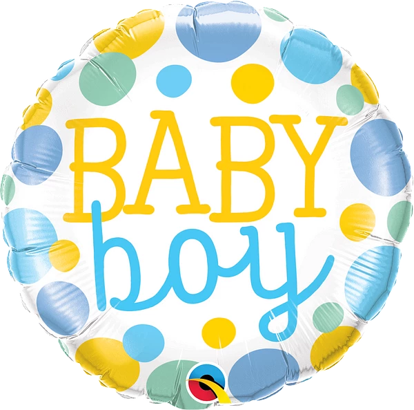 Baby Boy Dots Foil Balloon