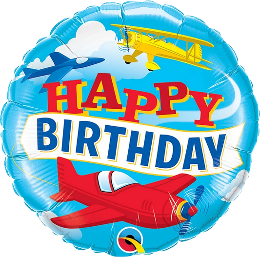 Happy Birthday Airplanes Foil Balloon