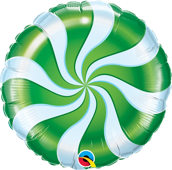 Candy Swirl Green Foil Balloon