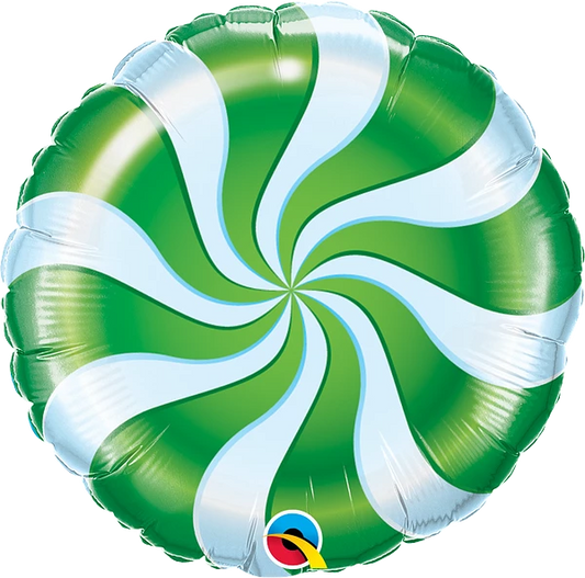 Candy Swirl Green Foil Balloon