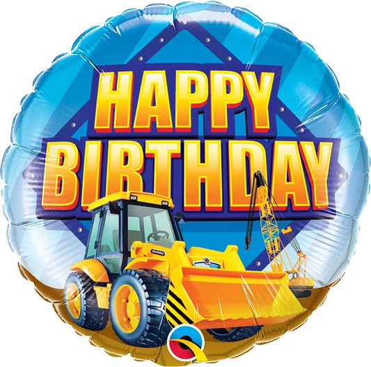 Ballon en aluminium Joyeux anniversaire Zone de construction 