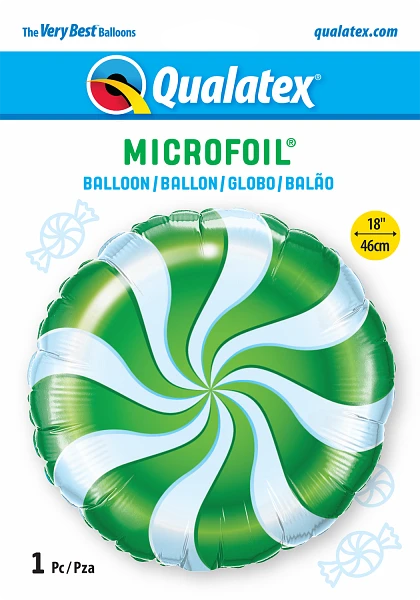 Candy Swirl Green Foil Balloon