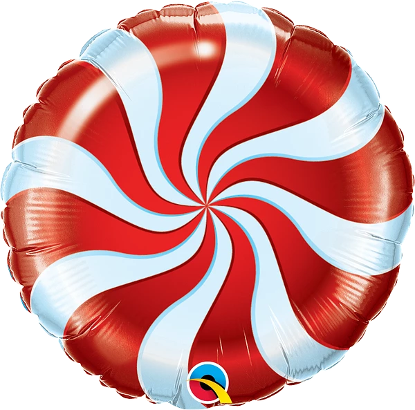 Candy Swirl Red Foil Balloon