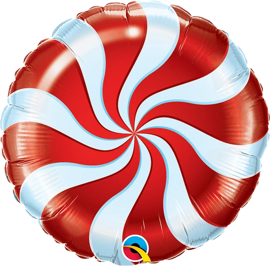 Candy Swirl Red Foil Balloon