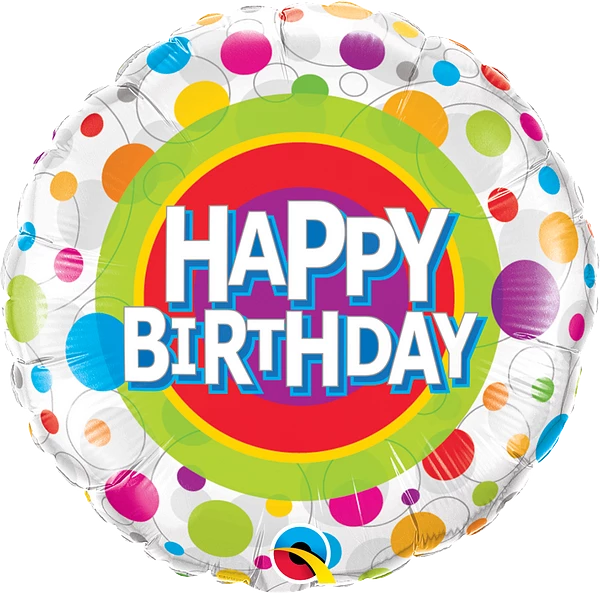 Happy Birthday Colorful Dots Foil Balloon