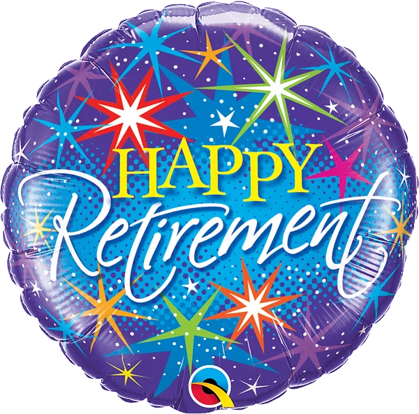 Retirement Colorful Bursts Foil Balloon