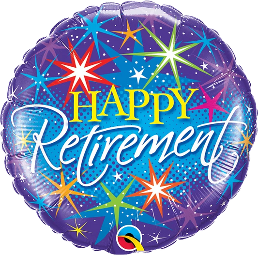 Retirement Colorful Bursts Foil Balloon