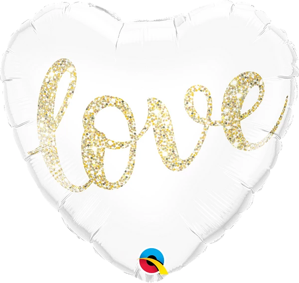 Love Glitter Gold Foil Balloon