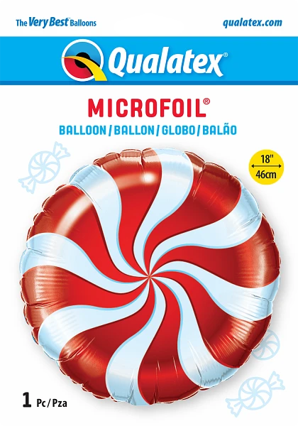 Candy Swirl Red Foil Balloon