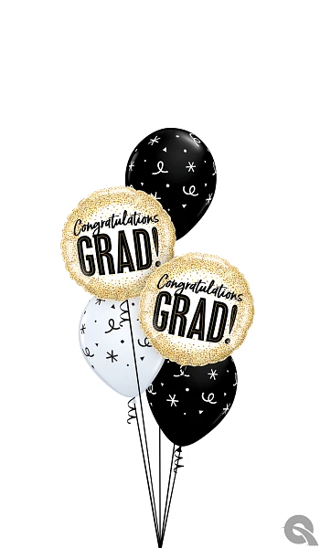 Grad Gold Glitter Dots Foil Balloon