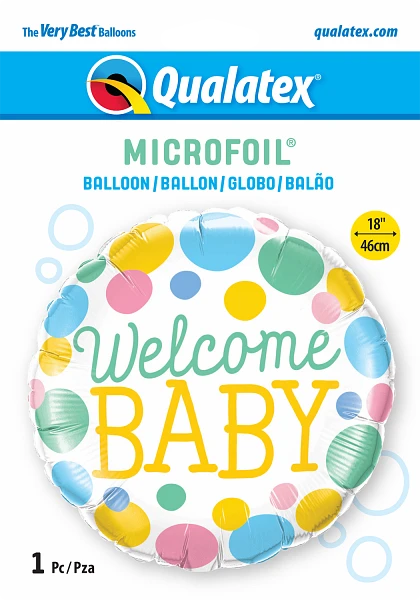 Welcome Baby Dots Foil Balloon