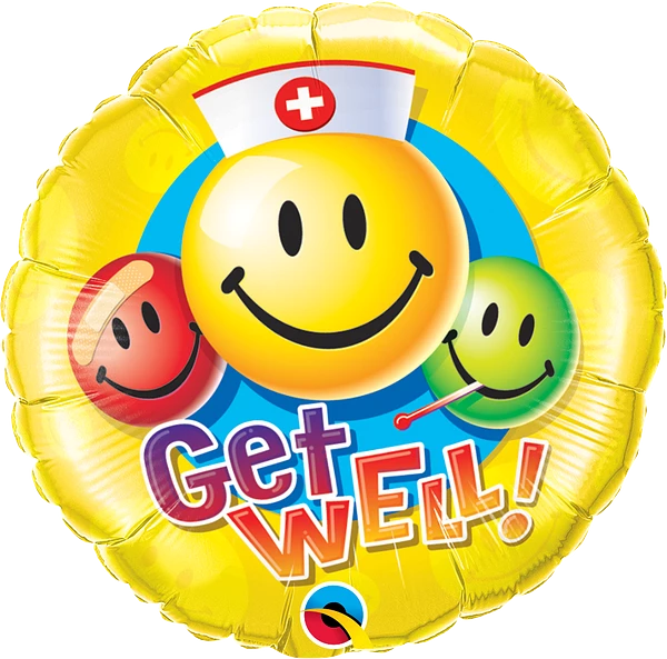 Get Well Smiley Faces Foil Balloon