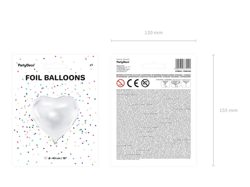 Foil Balloon Heart white