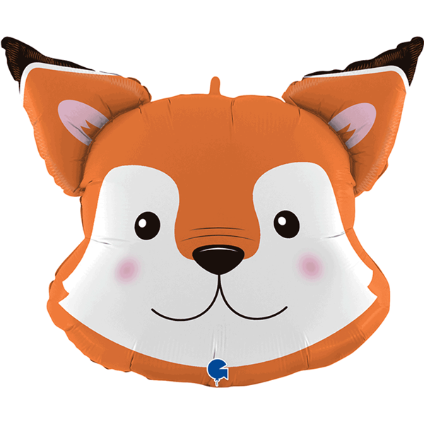 Smiling Fox Head 30" Foil Balloon