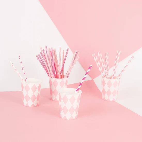 25 Straws - Light pink stripes