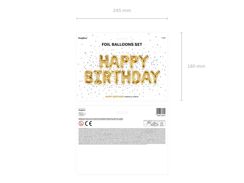 Foil Balloon Happy Birthday gold