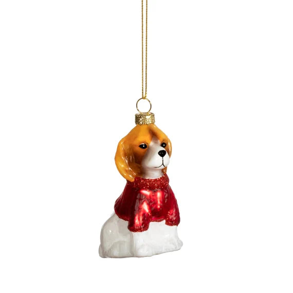 Dog In Jumper Shaped Bauble