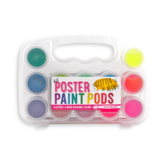 lil' poster paint pods - glitter and neon