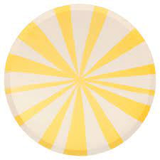 Yellow Stripe Side Plates (x 8)