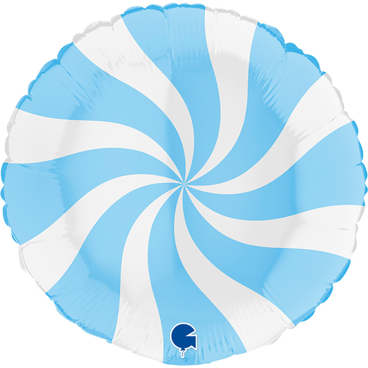 Round Swirly White Matte Blue