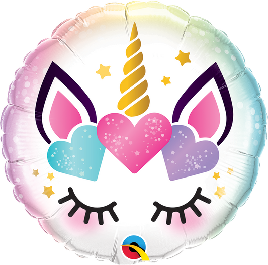 18" Unicorn Eyelashes Foil Balloon