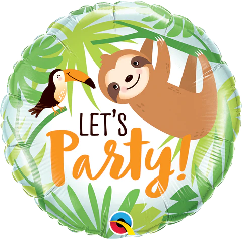 18" ROUND FOIL LET'S PARTY TOUCAN & SLOTH #12259 - EACH (PKGD.)