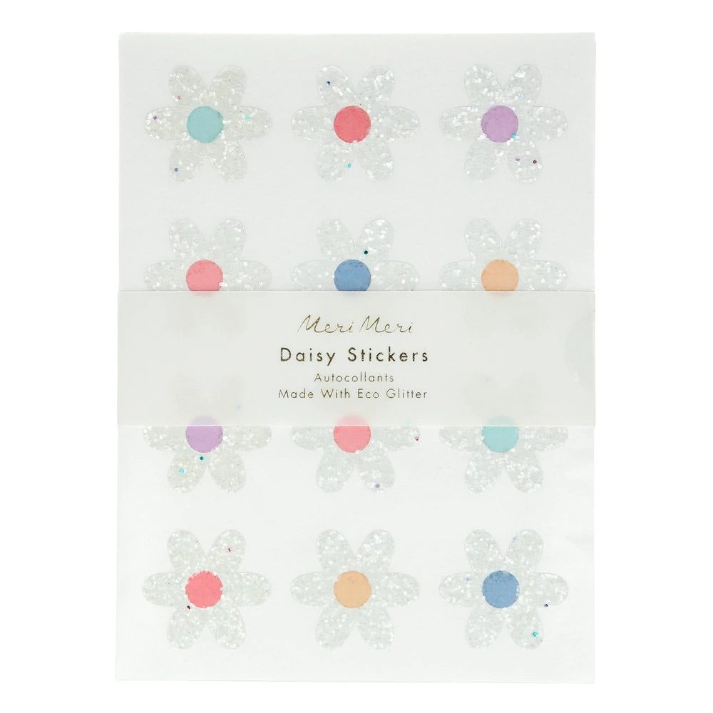 Glitter Daisy Stickers (set of 8 sheets)