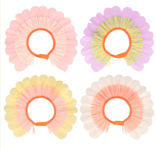 Bonnets en Papier Fleurs Pastel (x 4) 