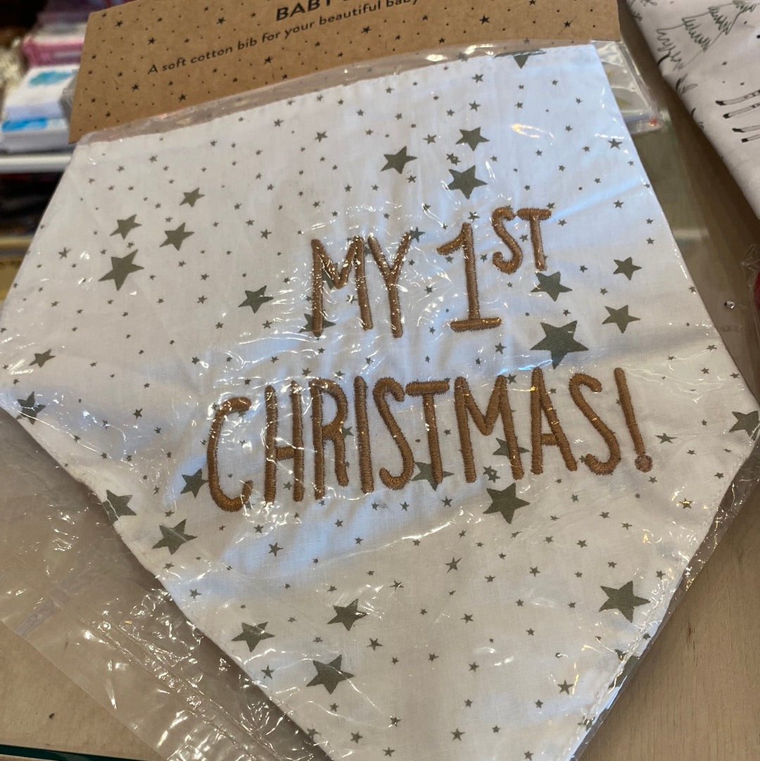 My first Christmas baby bib