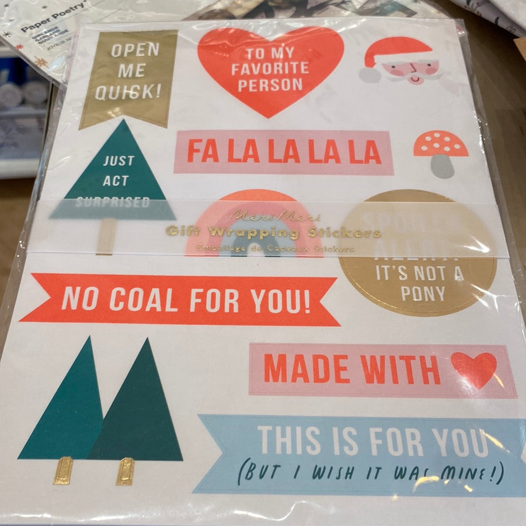 Gift wrapping stickers