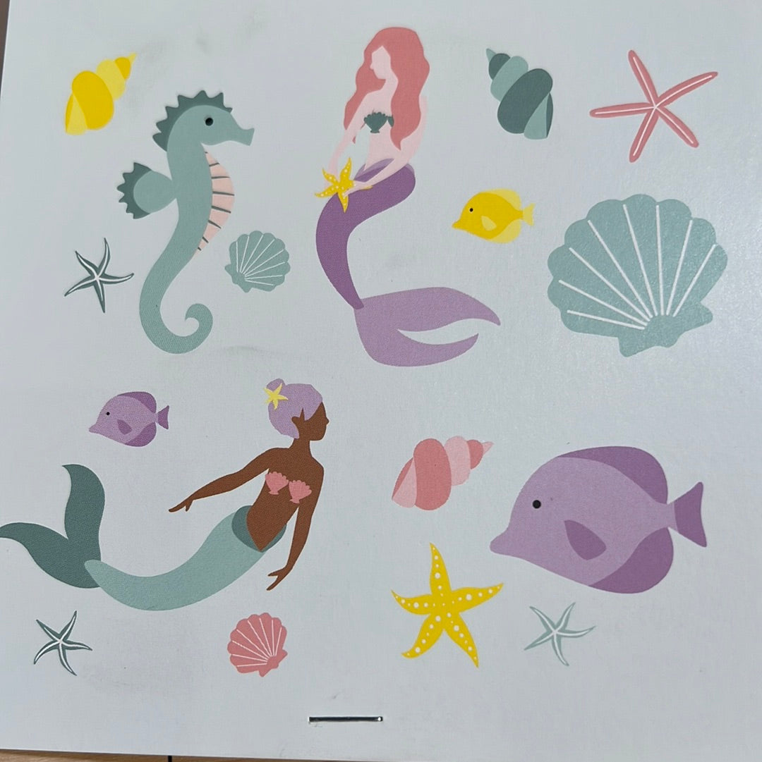 1 sheet of 8 Mermaid tattoos