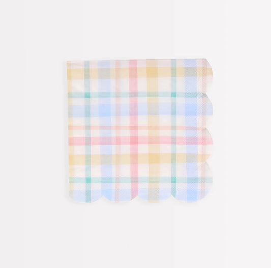 Plaid Pattern small Napkins (x 16)