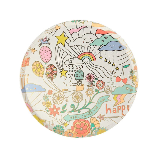 Happy Doodle Side Plates (set of 8)