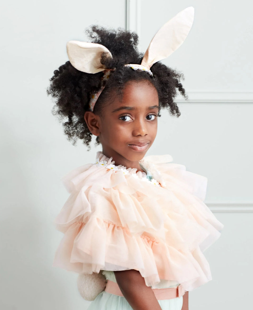 Costume de lapin en tulle pêche