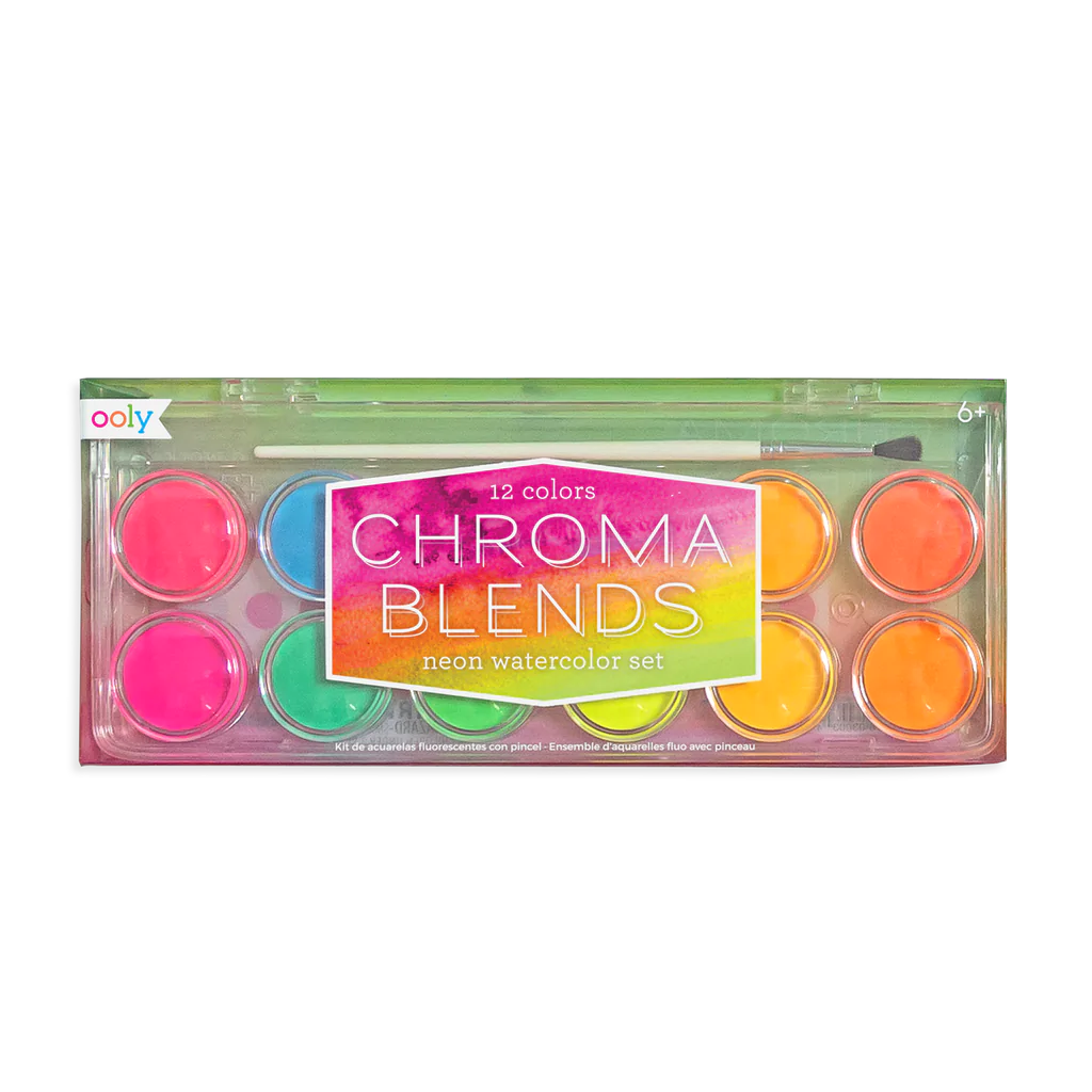 chroma blends watercolor paint set - neon - 12 set