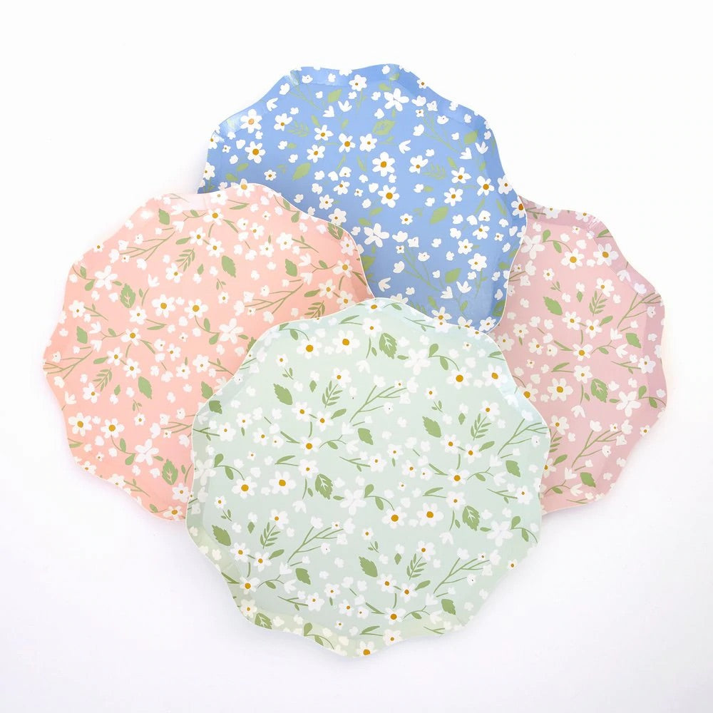 Petites assiettes florales (lot de 12) 