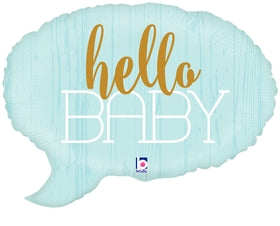 Hello Baby - Blue foil balloon