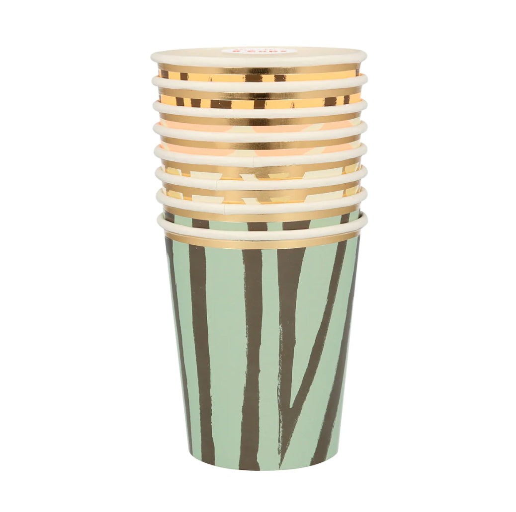 Safari Animal Print Party Cups (x 8)