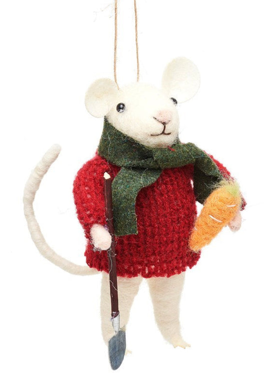 Gardening Mice Felt Decoration Assorted