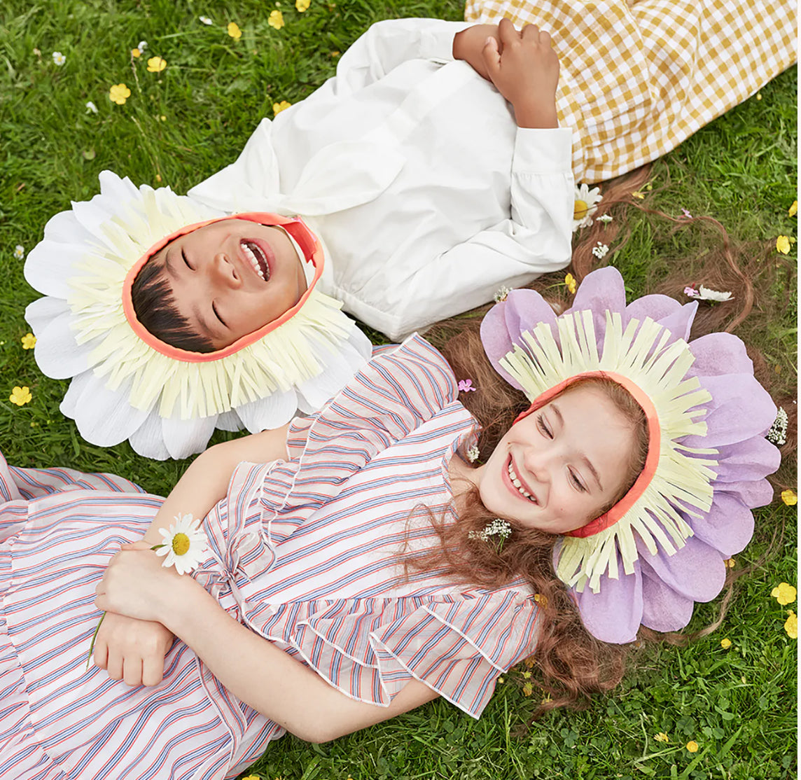 Pastel Flower Paper Bonnets (x 4)