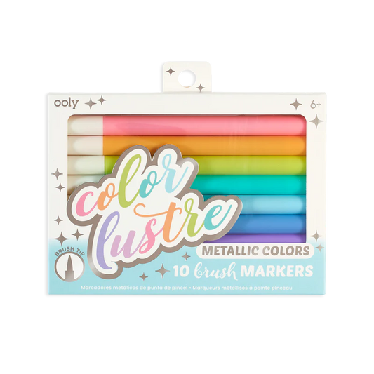 Color lustre metallic brush markers - set of 10