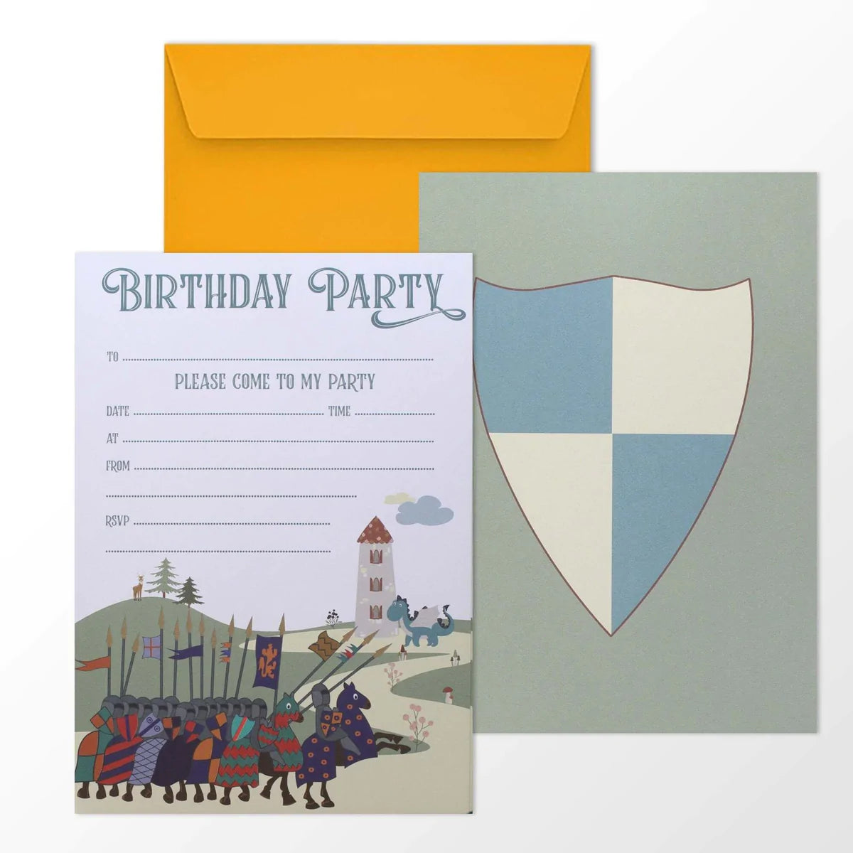 KNIGHT AT DRAGON CASTLE PARTY INVITATIONS