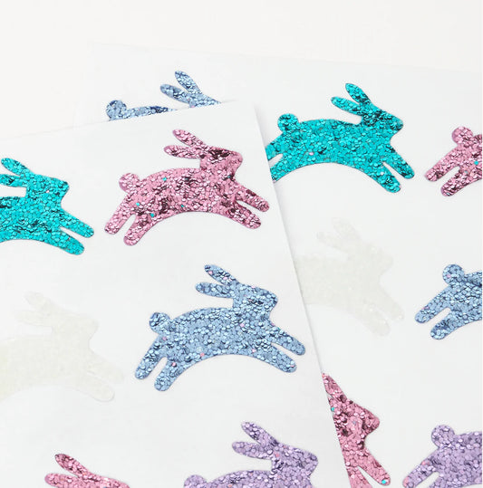 Glitter Bunny Stickers (x 8 sheets)