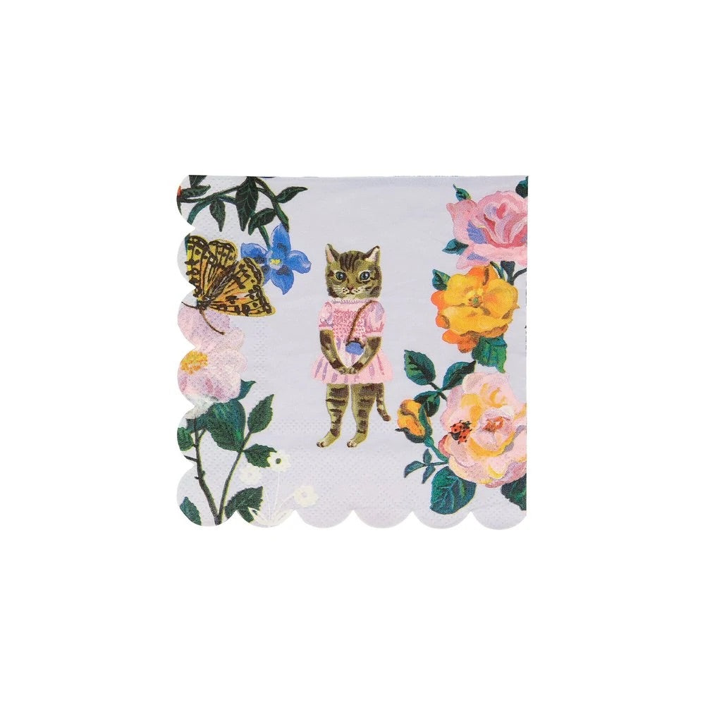 Nathalie Lete Flora Cat Small Napkins (set of 20)