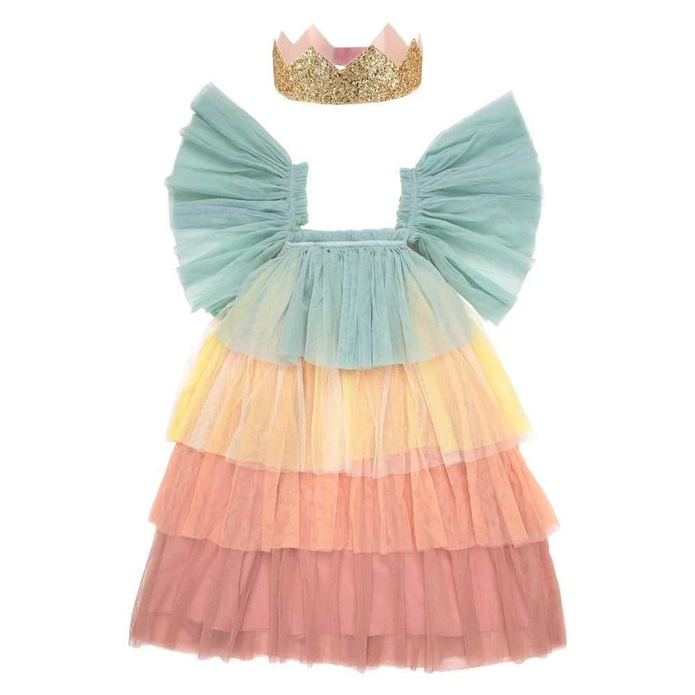 Costume de princesse à volants arc-en-ciel (3-4 ans) 