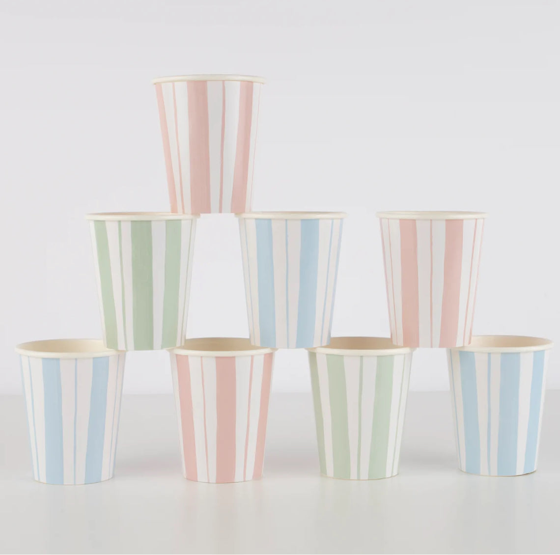 Ticking Stripe Cups (x 8)